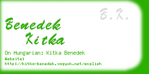 benedek kitka business card